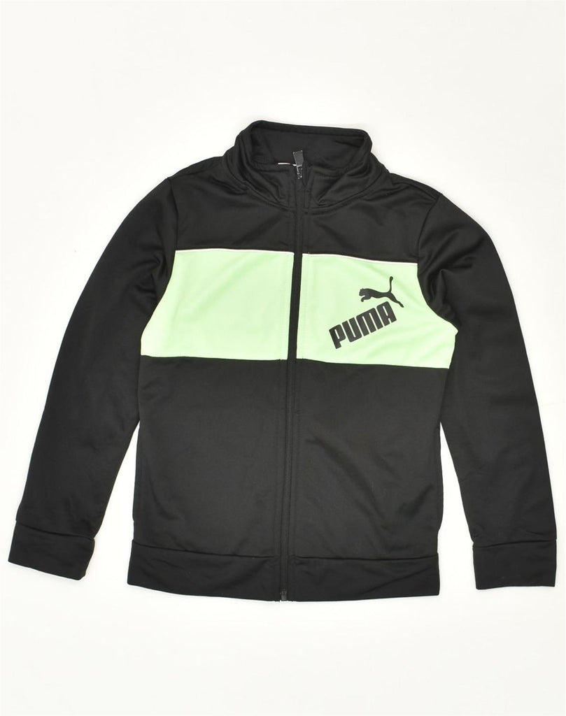 PUMA Boys Graphic Tracksuit Top Jacket 6-7 Years Black Colourblock | Vintage Puma | Thrift | Second-Hand Puma | Used Clothing | Messina Hembry 