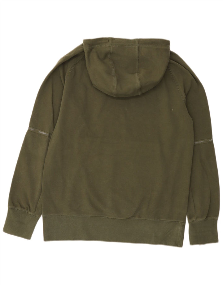 Superdry Mens Hoodie Jumper Medium Khaki Cotton