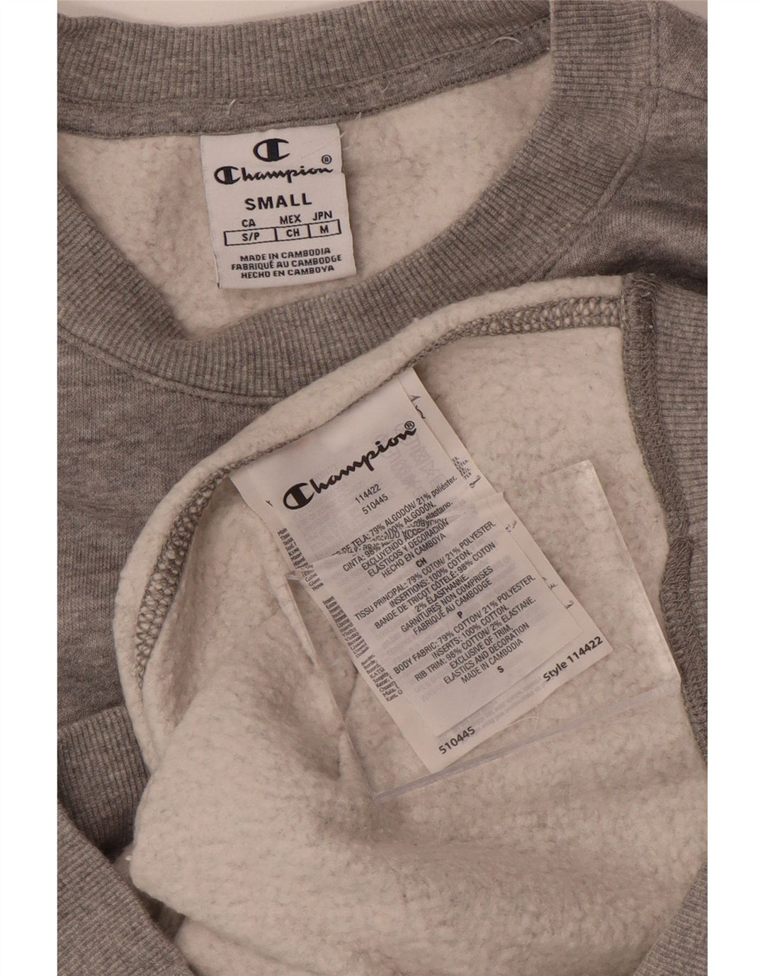 Champion Womens Sweatshirt Jumper UK 10 Small Grey Cotton