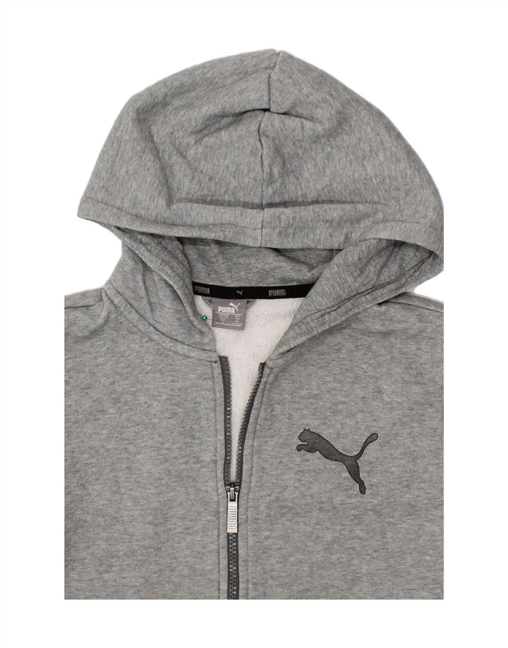 PUMA Boys Graphic Zip Hoodie Sweater 13-14 Years  Grey Cotton Vintage Puma and Second-Hand Puma from Messina Hembry 