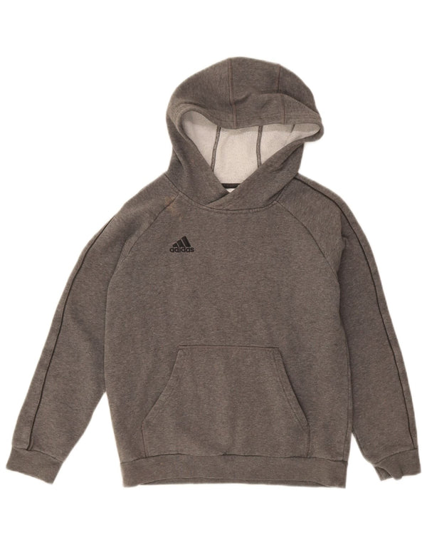Adidas Boys Hoodie Jumper 11-12 Years Grey Cotton