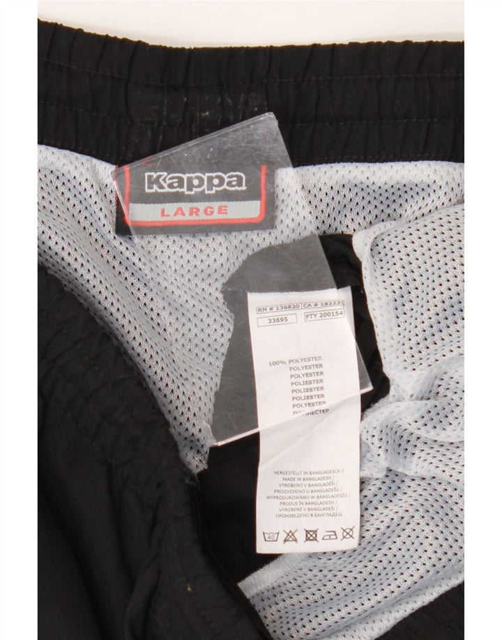KAPPA Mens Sport Shorts Large  Black Polyester