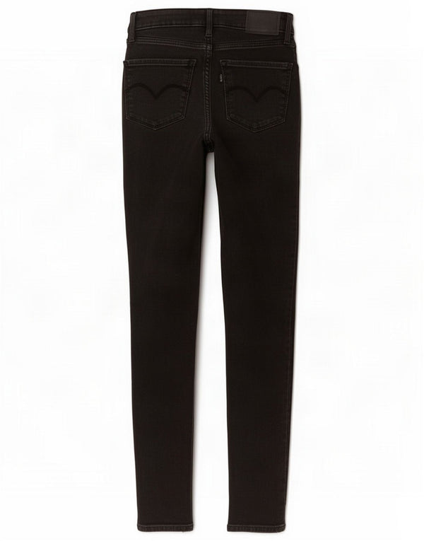 Levi's Womens 721 High Rise Skinny Jeans W25 L28 Black Cotton