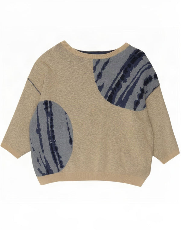 White Stuff Womens Boat Neck Jumper Sweater UK 16 Large Beige Colourblock