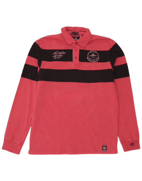 New Zealand Auckland Mens Graphic Rugby Polo Shirt 2XL Red Striped