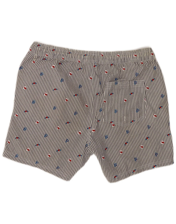 Jack & Jones Mens Graphic Swimming Shorts Medium Blue Pinstripe Cotton