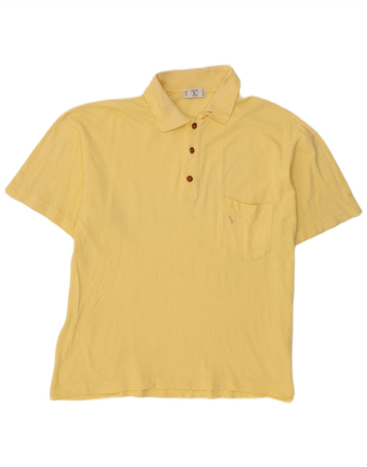 Valentino Mens Polo Shirt Large Yellow Cotton