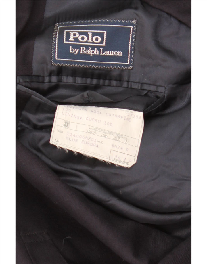 Polo Ralph Lauren Mens 3 Button Blazer Jacket IT 56 3XL Navy Blue Wool