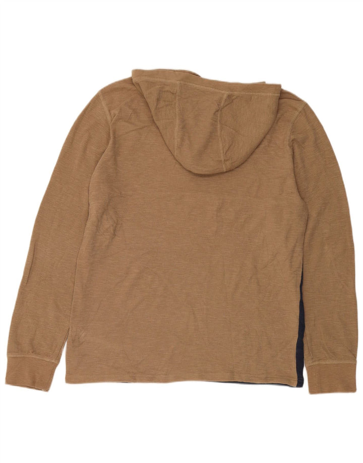 Volcom Mens Hoodie Jumper Large Beige Colourblock Cotton