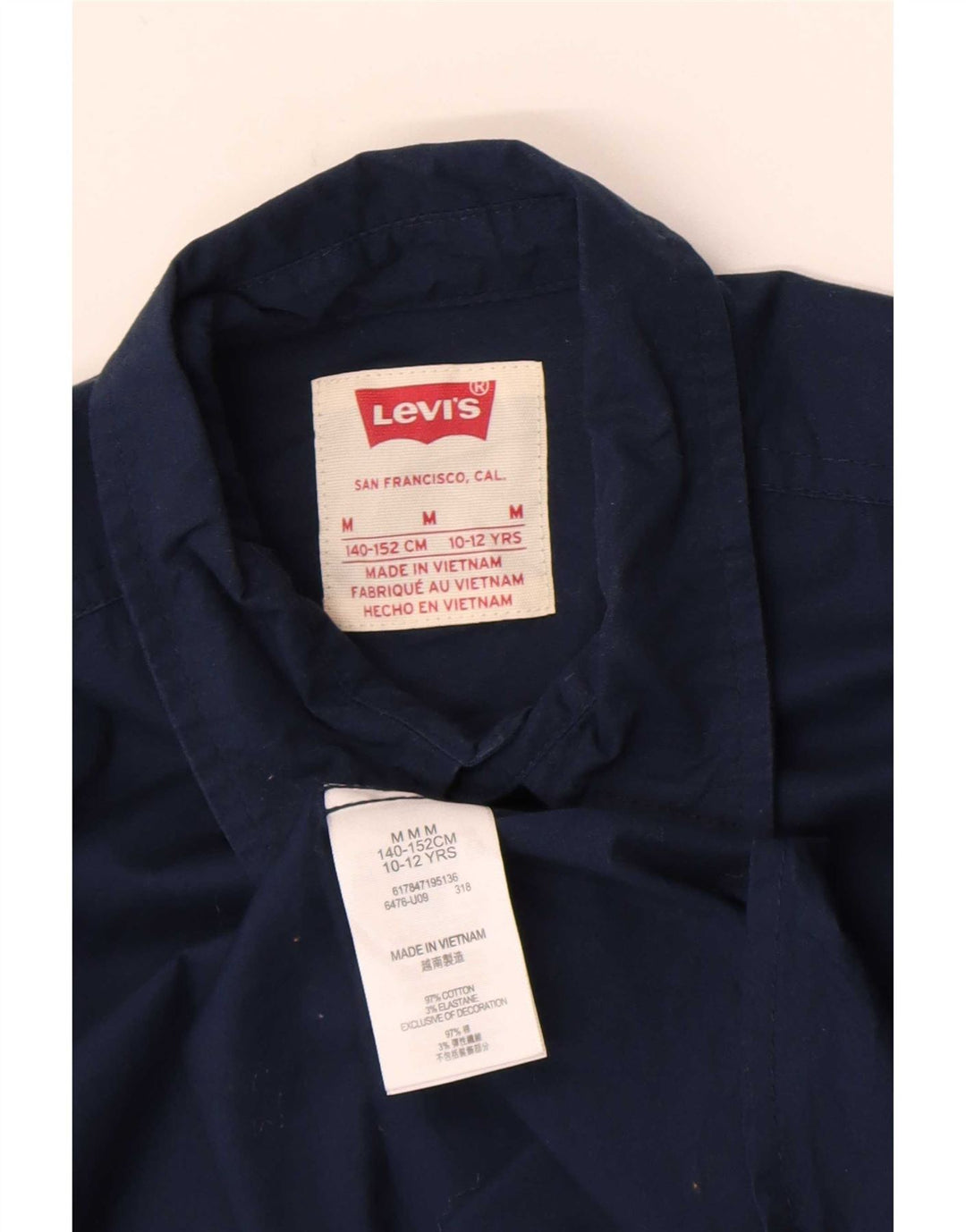 Levi's Boys Shirt 10-11 Years Medium Navy Blue Cotton