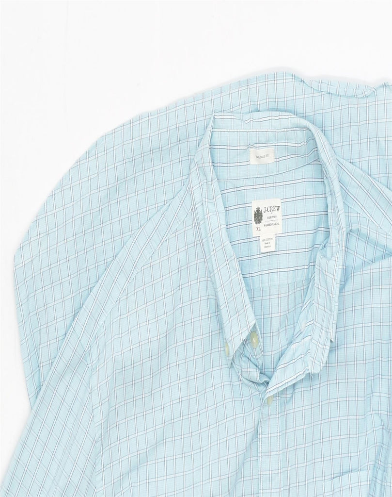 J. CREW Mens Tailored Fit Shirt XL Blue Check Cotton | Vintage | Thrift | Second-Hand | Used Clothing | Messina Hembry 