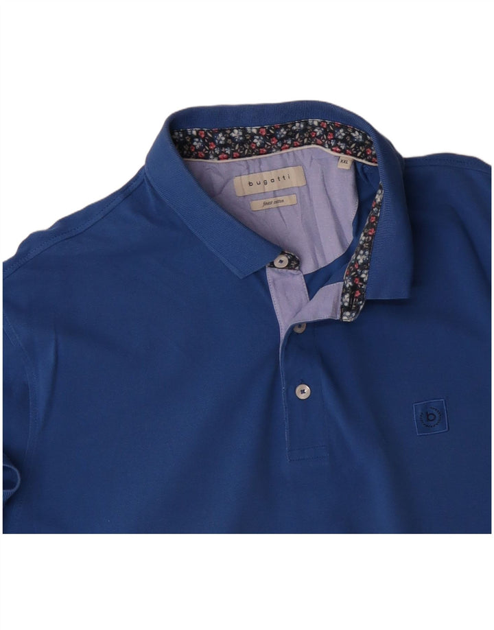 BUGATTI Mens Polo Shirt 2XL Blue Cotton