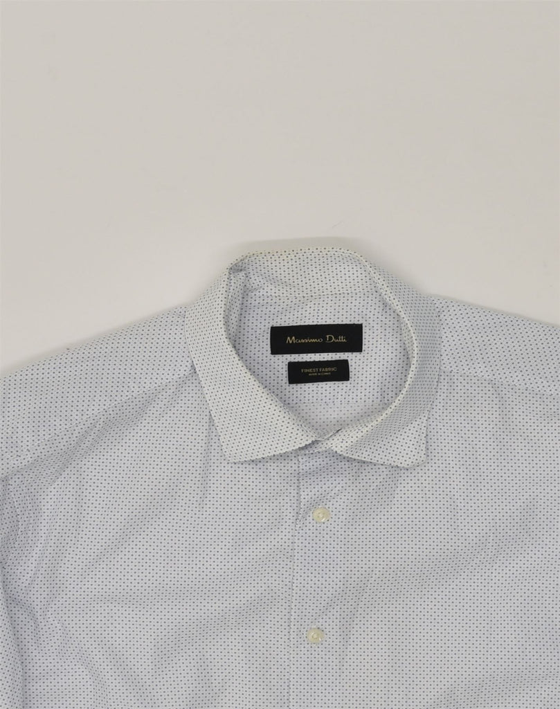 MASSIMO DUTTI Mens Shirt Size 40 Medium Off White Polka Dot Cotton | Vintage Massimo Dutti | Thrift | Second-Hand Massimo Dutti | Used Clothing | Messina Hembry 