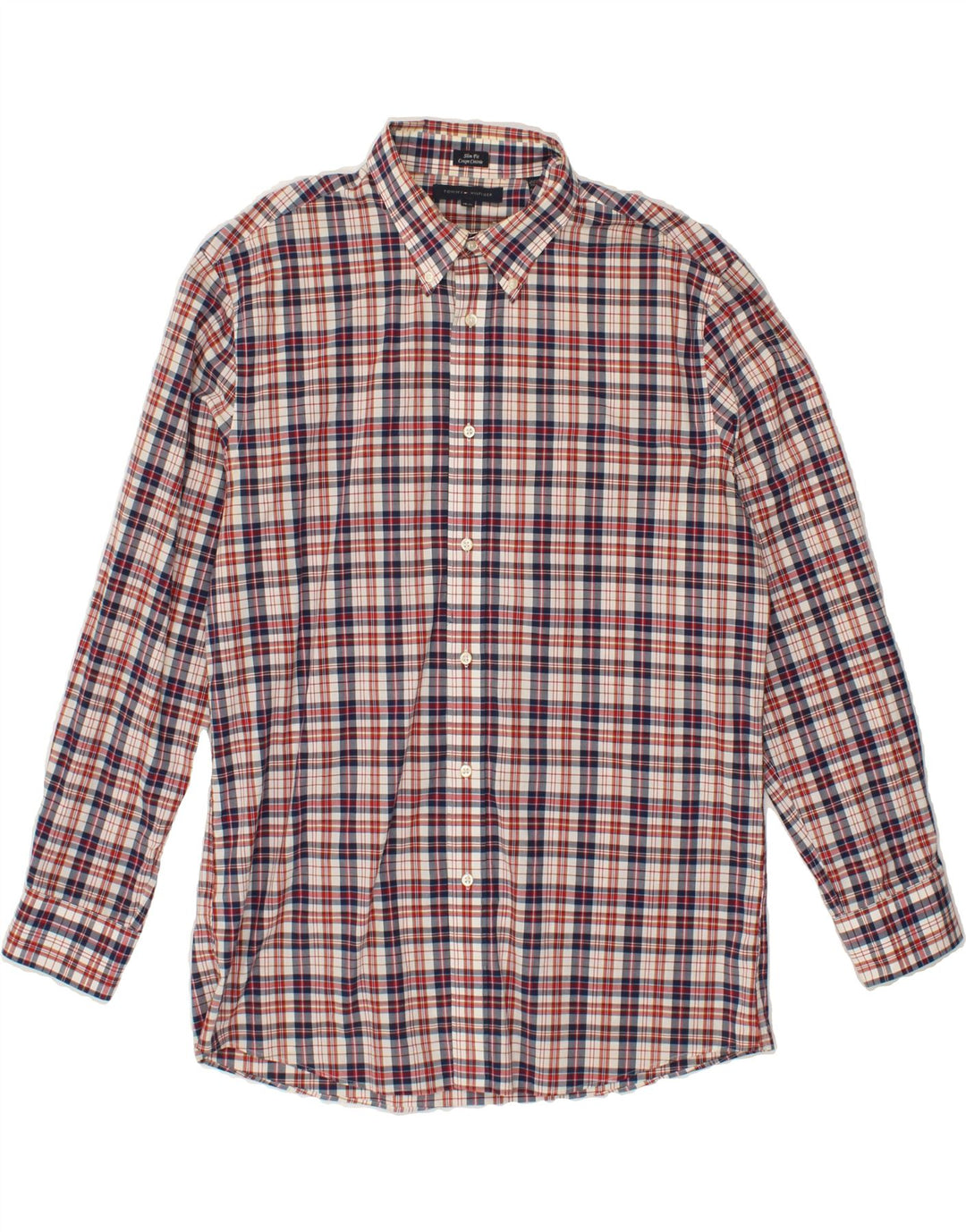 TOMMY HILFIGER Mens Slim Fit Shirt Size 16 1/2 32/33 Large Multicoloured Vintage Tommy Hilfiger and Second-Hand Tommy Hilfiger from Messina Hembry 