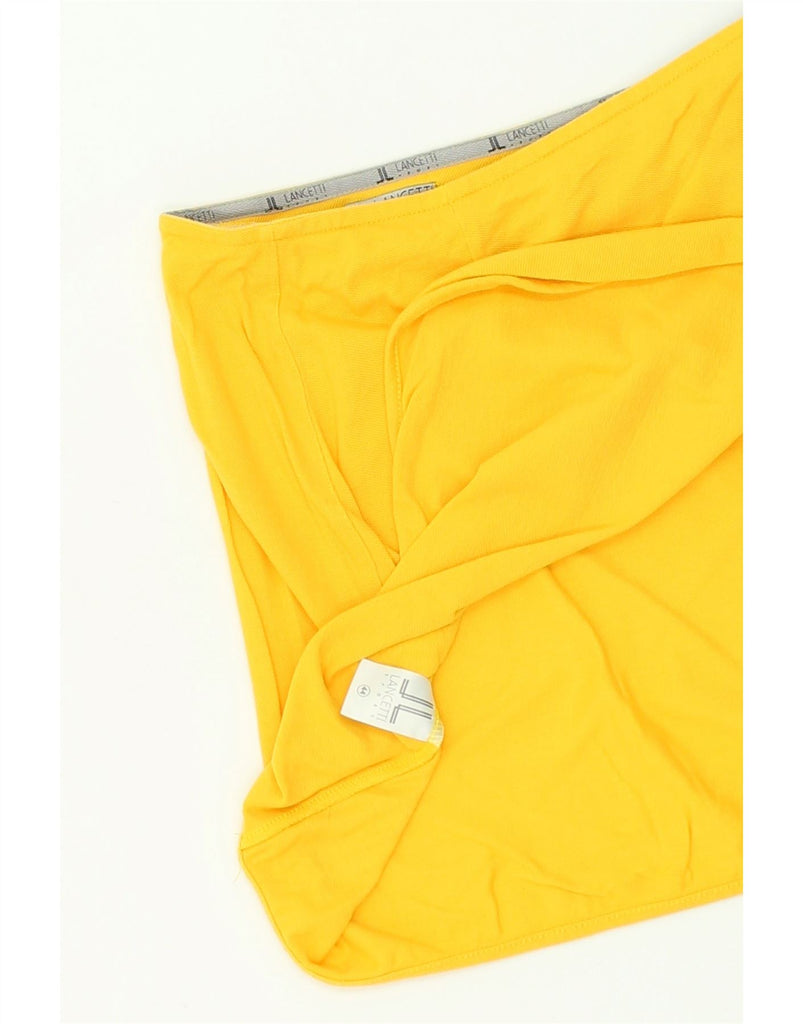 LANCETTI Womens Wrap Skirt IT 44 Medium W28 Yellow Cotton | Vintage Lancetti | Thrift | Second-Hand Lancetti | Used Clothing | Messina Hembry 