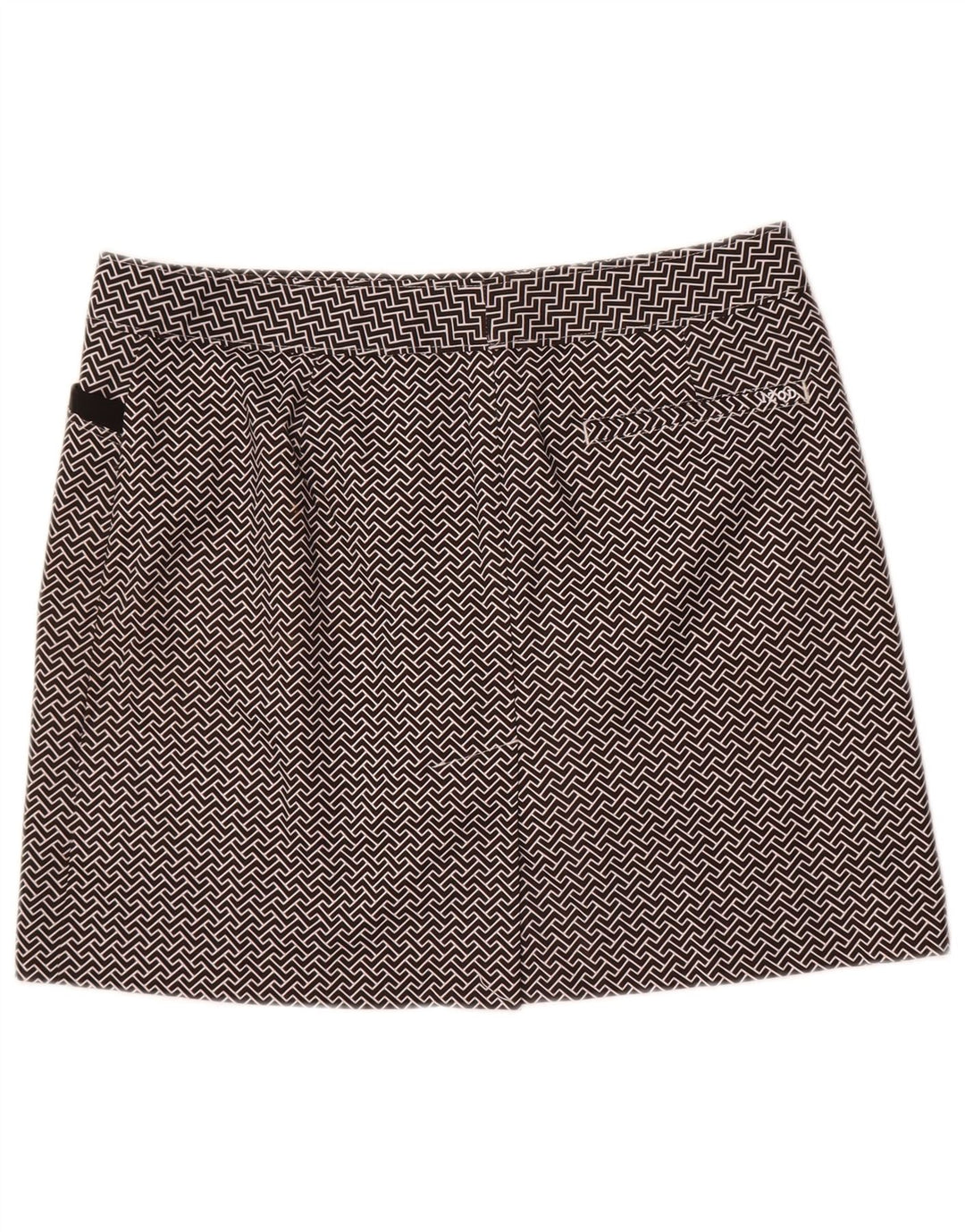 Izod Womens Golf Mini Skirt US 8 Medium W32 Black Geometric Polyester