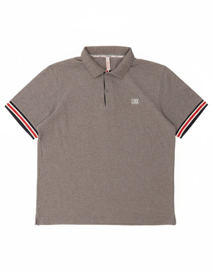 SUN68 Mens Polo Shirt 2XL Grey Cotton