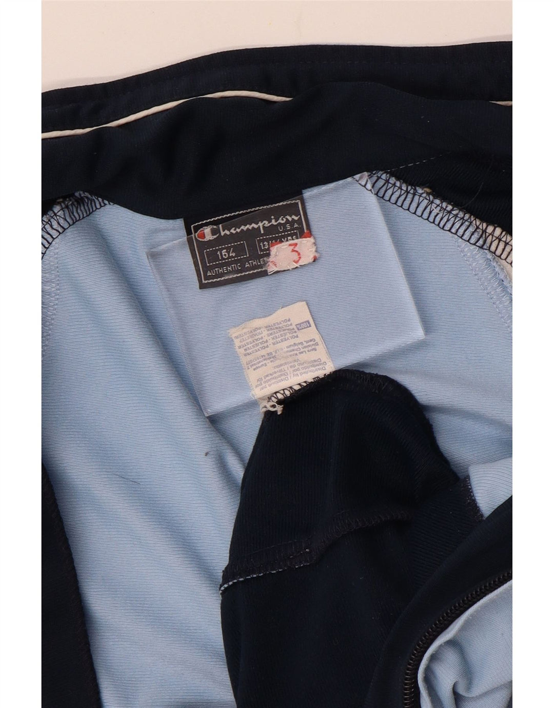 CHAMPION Boys Tracksuit Top Jacket 13-14 Years Blue Colourblock Polyester