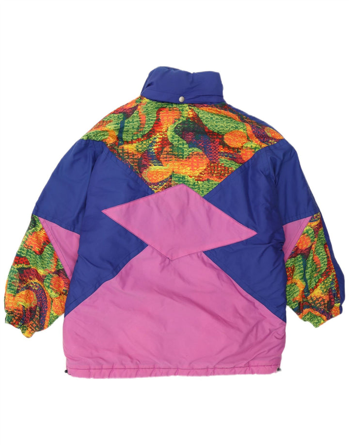 Brugi Womens Hooded Ski Jacket UK 16 Large Multicoloured Colourblock