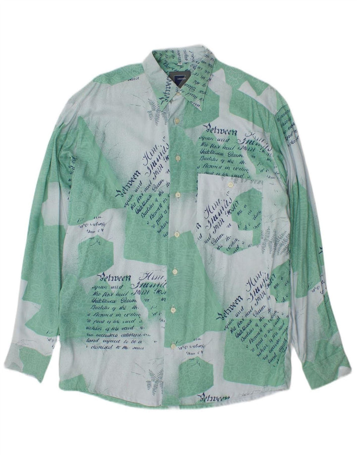 SEIDENSTICKER Mens Graphic Shirt Size 38 Medium Turquoise