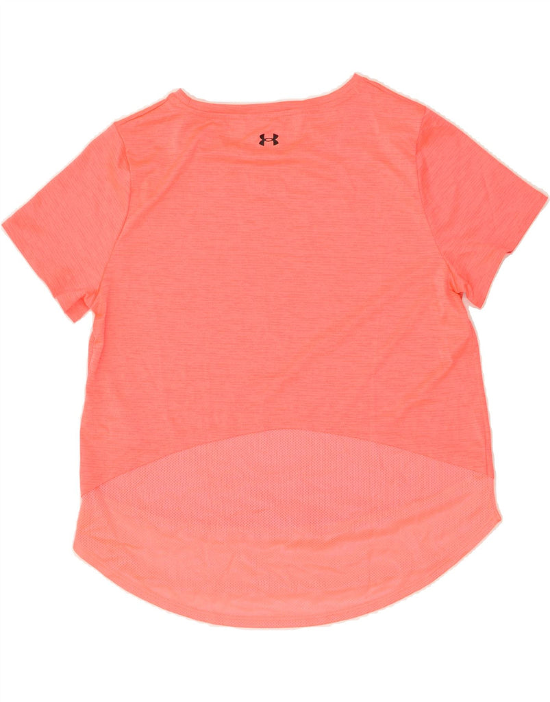 UNDER ARMOUR Womens Heat Gear T-Shirt Top UK 16 Large Pink Polyester | Vintage Under Armour | Thrift | Second-Hand Under Armour | Used Clothing | Messina Hembry 