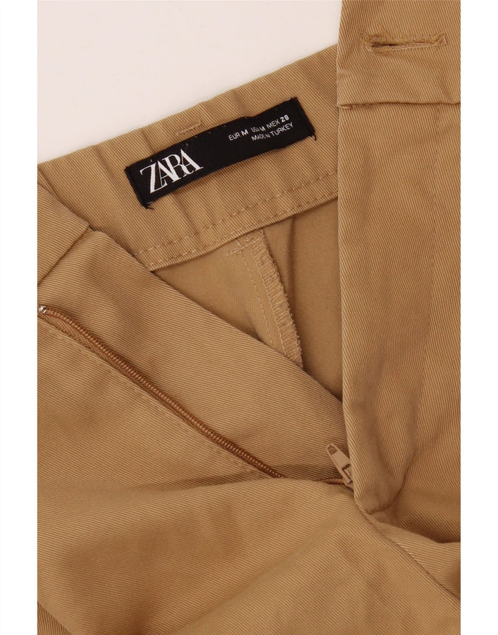 ZARA Womens Wide Leg Chino Trousers Medium W30 L26 Beige