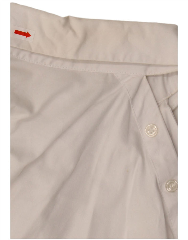 Zara Womens Oversized Crop Shirt Blouse UK 10 Small White Cotton