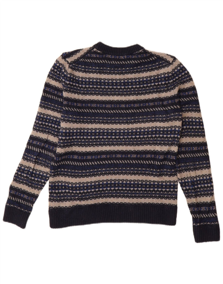 Marks & Spencer Mens Crew Neck Jumper Sweater Small Navy Blue Striped