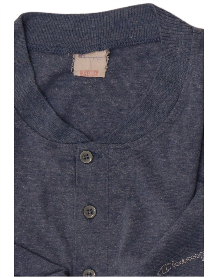 Champion Mens T-Shirt Top XL Blue Flecked Cotton