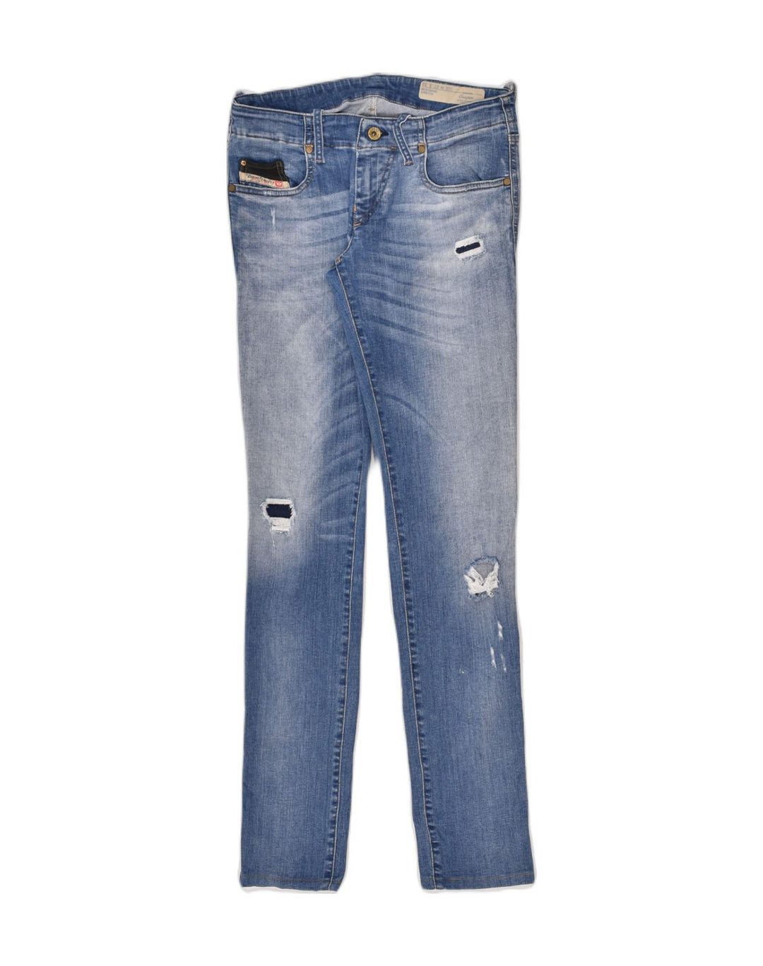 DIESEL Womens Grupee Distressed Slim Jeans W27 L32 Blue Cotton | Vintage Diesel | Thrift | Second-Hand Diesel | Used Clothing | Messina Hembry 