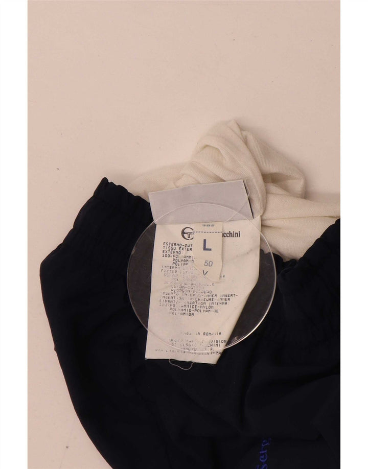 Sergio Tacchini Mens Tracksuit Trousers Large Navy Blue Polyamide