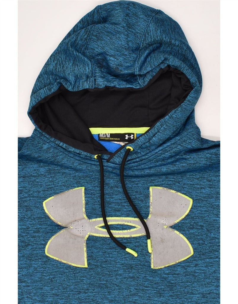 UNDER ARMOUR Mens Graphic Hoodie Jumper Medium Blue Flecked Polyester | Vintage Under Armour | Thrift | Second-Hand Under Armour | Used Clothing | Messina Hembry 