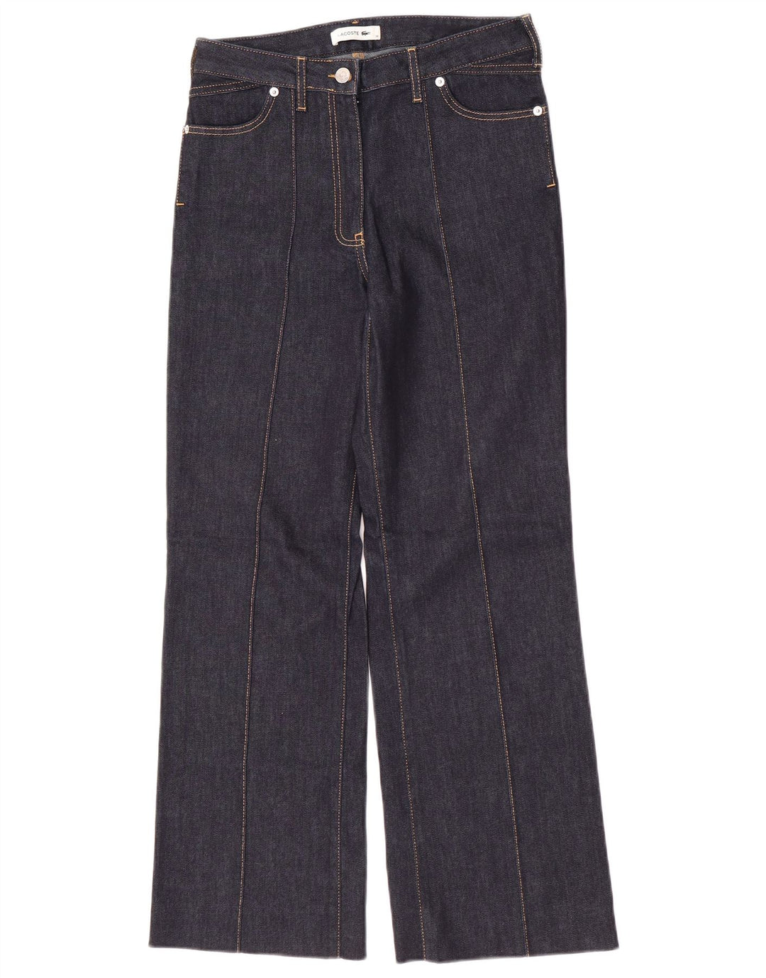 Lacoste Womens Bootcut Jeans Size 36 Small W28 L29 Navy Blue Cotton