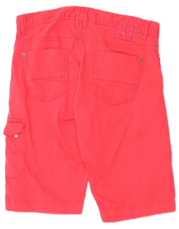 LA MARTINA Mens Cargo Shorts W34 Large Pink Cotton