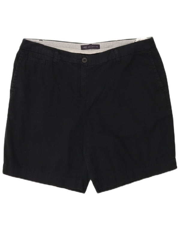 Marks & Spencer Womens Chino Shorts UK 14 Large W34  Black Cotton
