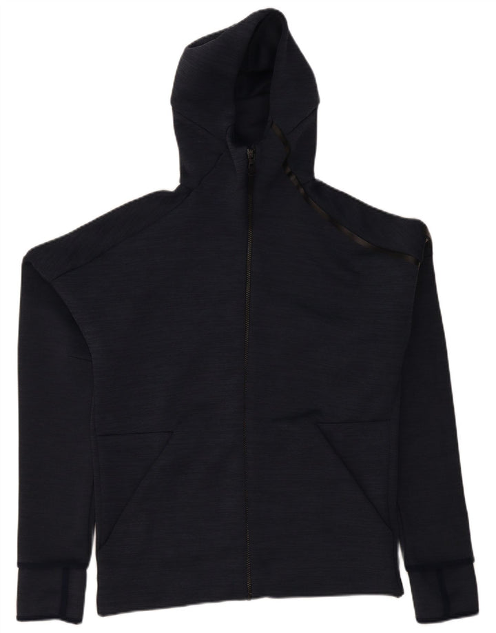 ADIDAS Mens Zip Hoodie Sweater Medium Navy Blue Polyester
