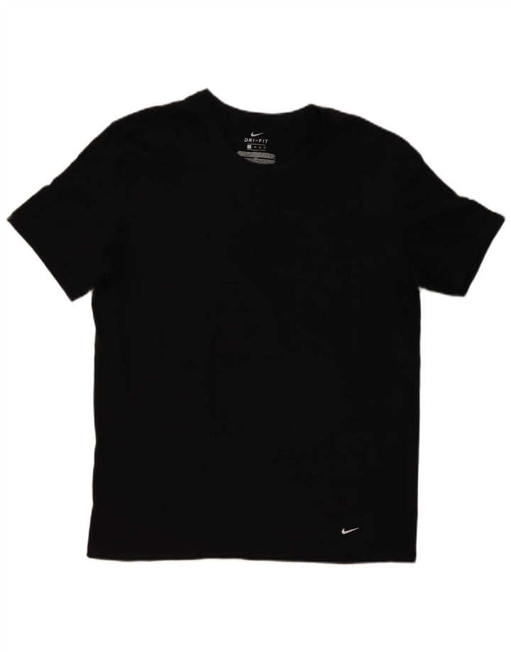 NIKE Mens Dri Fit T-Shirt Top XL Black Cotton