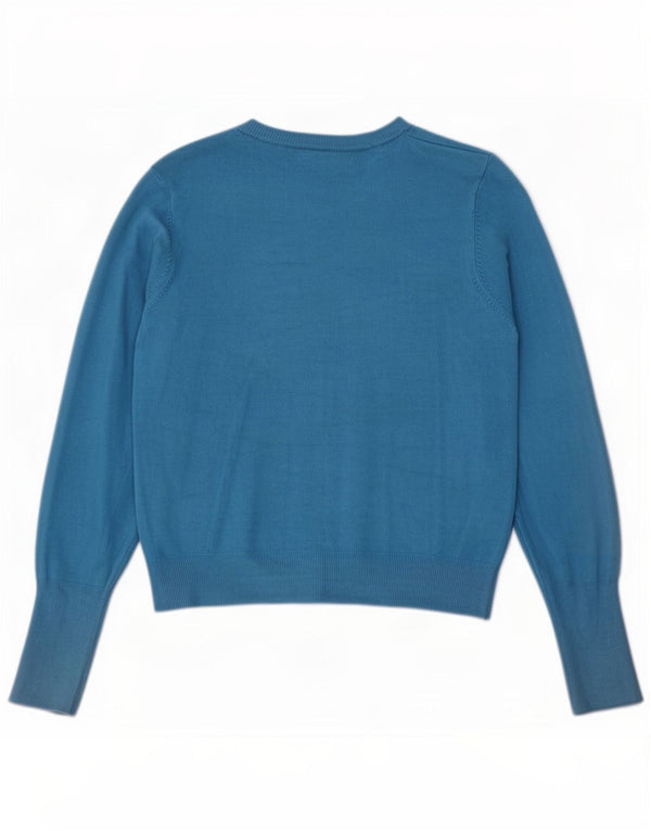 Marks & Spencer Womens Crop Cardigan Sweater UK 10 Small Turquoise Viscose