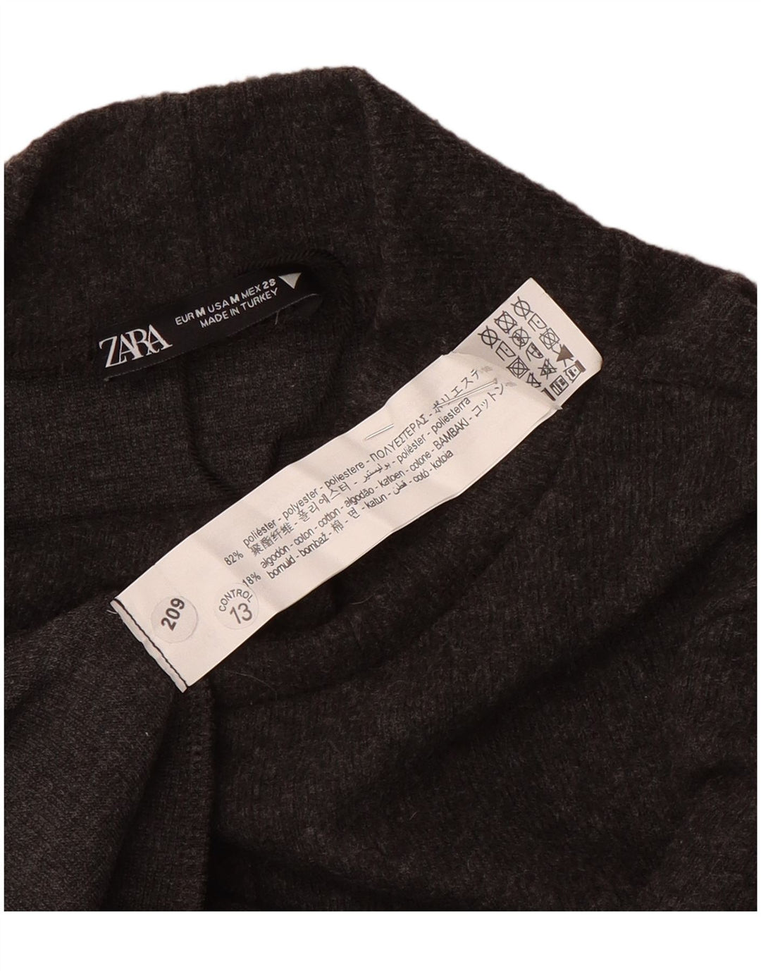 Zara Womens Short Sleeves Jumper Dress UK 12 Medium Grey Polyester