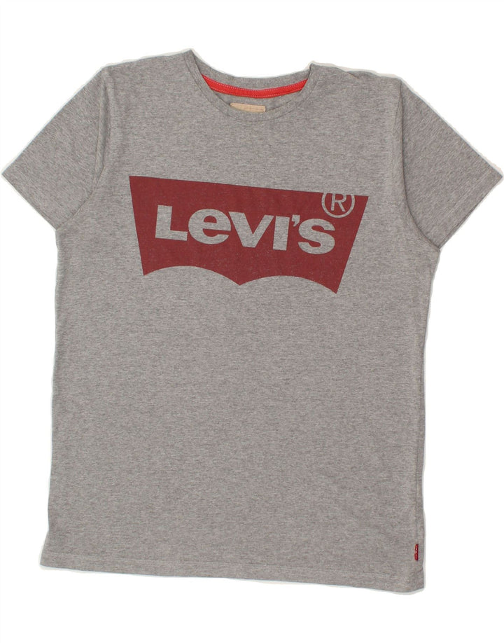 LEVI'S Boys Graphic T-Shirt Top 13-14 Years Grey Flecked Cotton Vintage Levi's and Second-Hand Levi's from Messina Hembry 