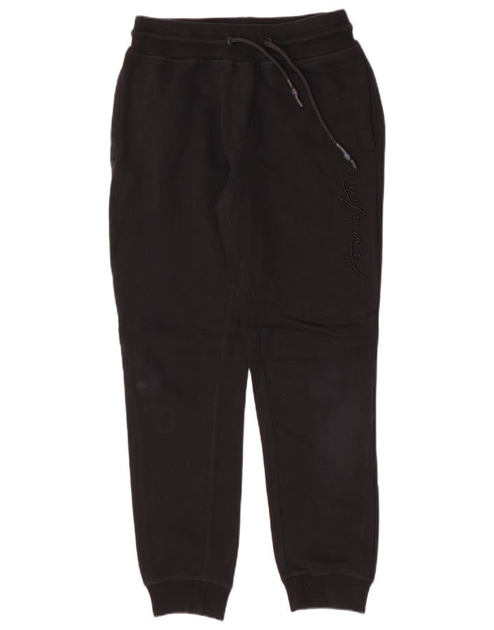 Armani Mens Graphic Tracksuit Trousers Joggers Small  Black Cotton