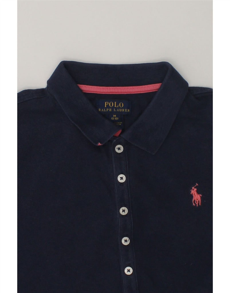 POLO RALPH LAUREN Girls Polo Shirt 8-9 Years Medium Navy Blue Cotton | Vintage Polo Ralph Lauren | Thrift | Second-Hand Polo Ralph Lauren | Used Clothing | Messina Hembry 