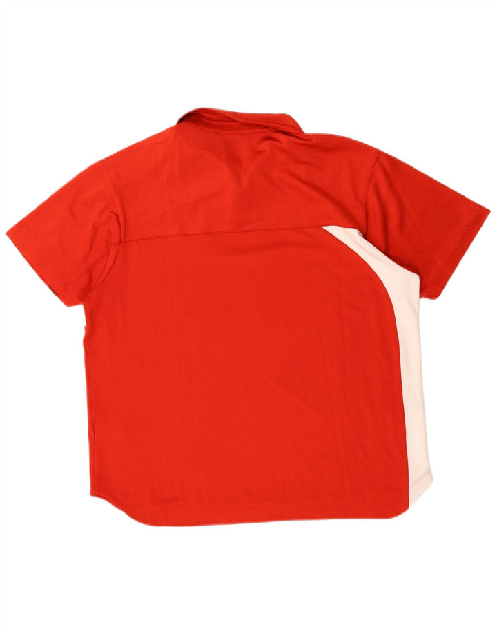 Fila Mens Polo Shirt Large Red Colourblock Polyester