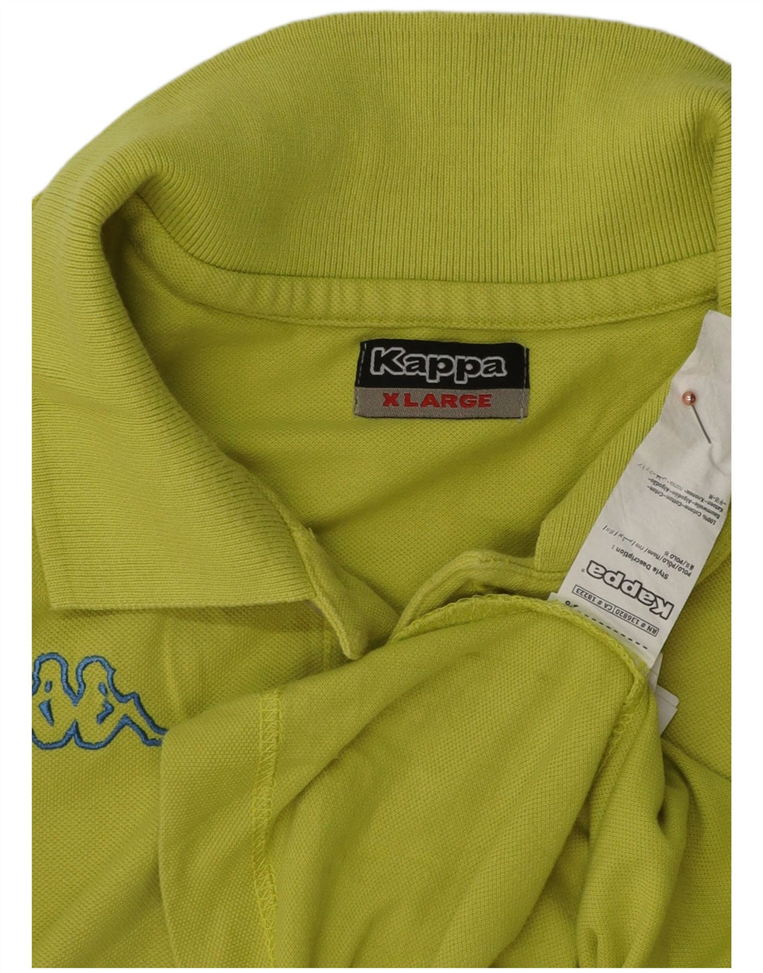 Kappa Mens Polo Shirt XL Yellow Cotton
