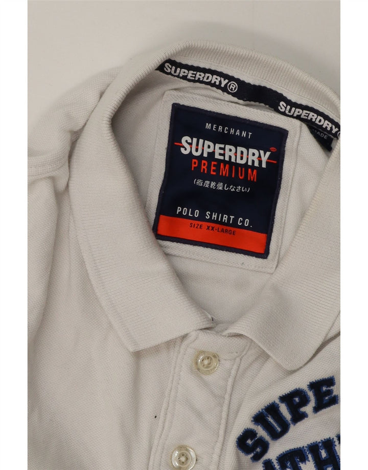 Superdry Mens Graphic Polo Shirt 2XL White