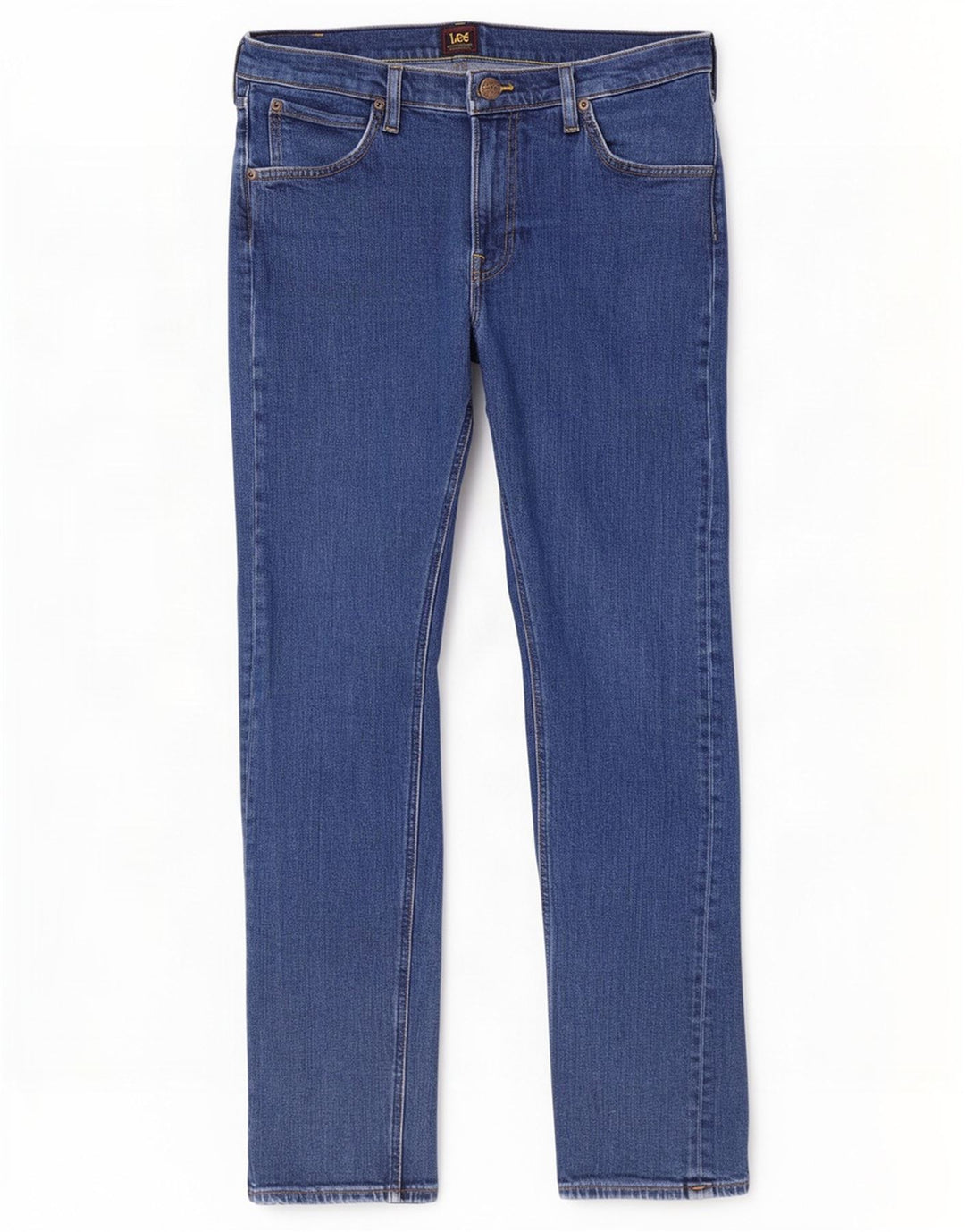 Lee Mens Daren Zip Fly Straight Jeans W34 L32 Blue Cotton
