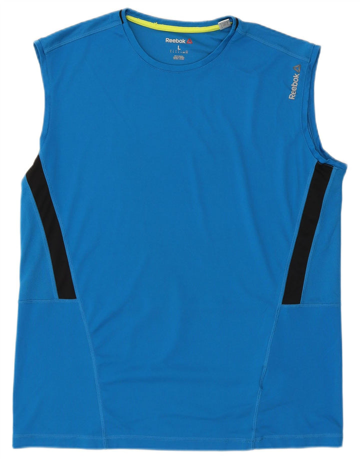Reebok Mens Vest Top Large Blue Polyester