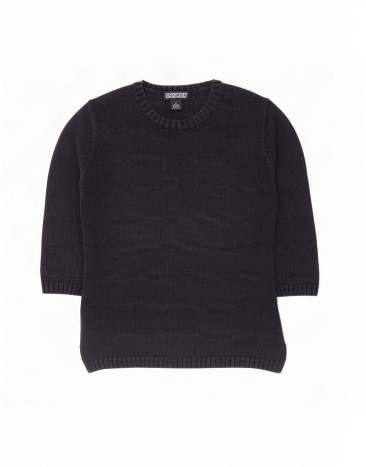 Lands End Boys Boat Neck Jumper Sweater 10-11 Years Medium Navy Blue