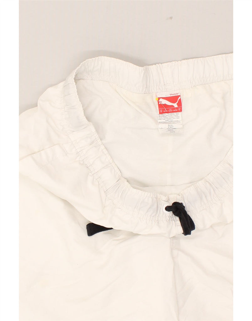 PUMA Mens Graphic Sport Shorts XL White Polyester | Vintage Puma | Thrift | Second-Hand Puma | Used Clothing | Messina Hembry 