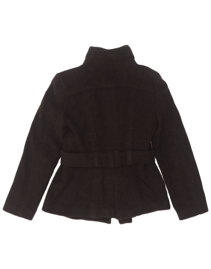 Zara Womens Pea Coat UK 6 XS Black Wool
